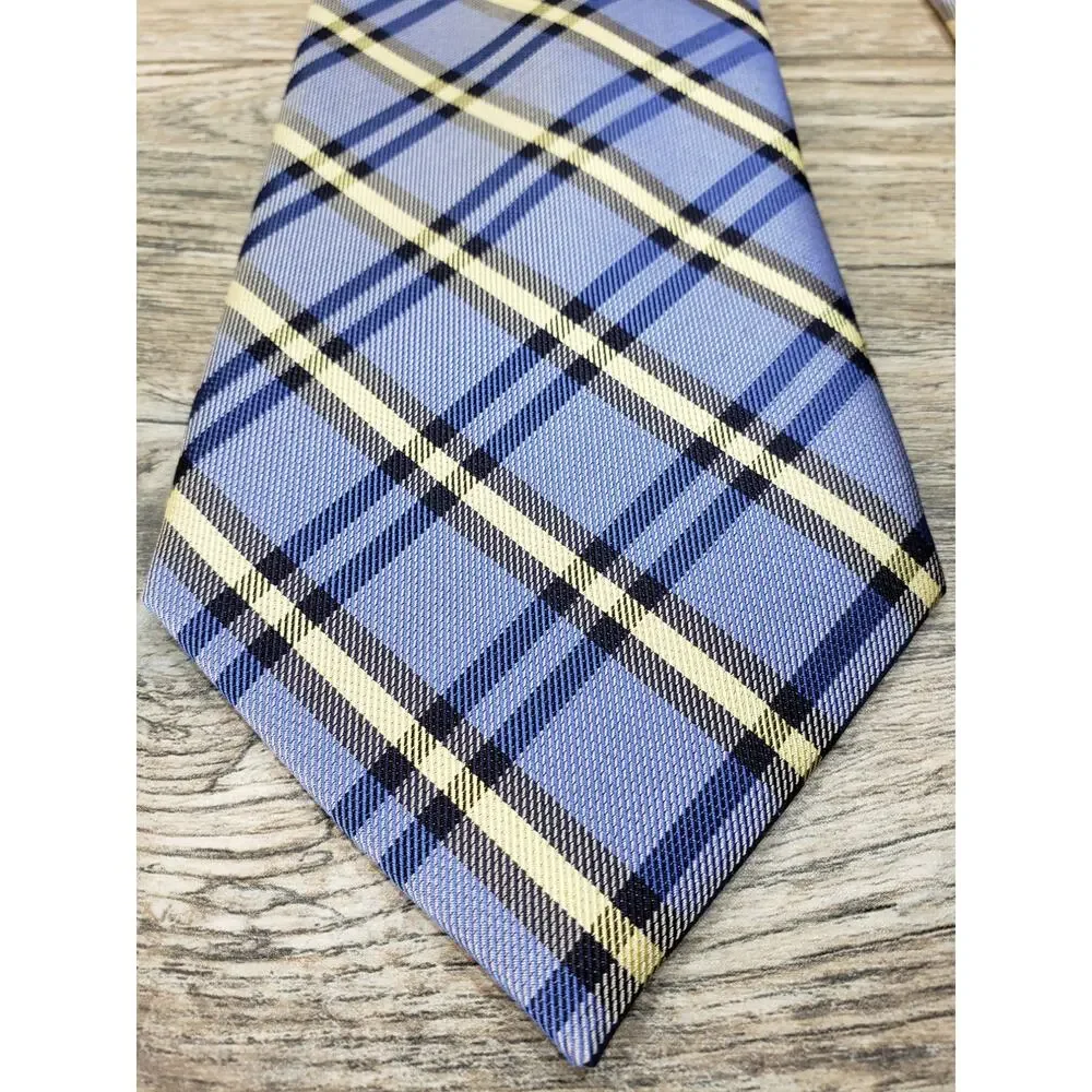 Chaps Handmade Blue Plaid Men's Silk Neck Tie